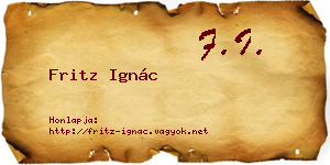 Fritz Ignác névjegykártya