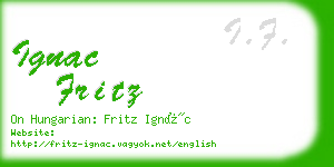 ignac fritz business card